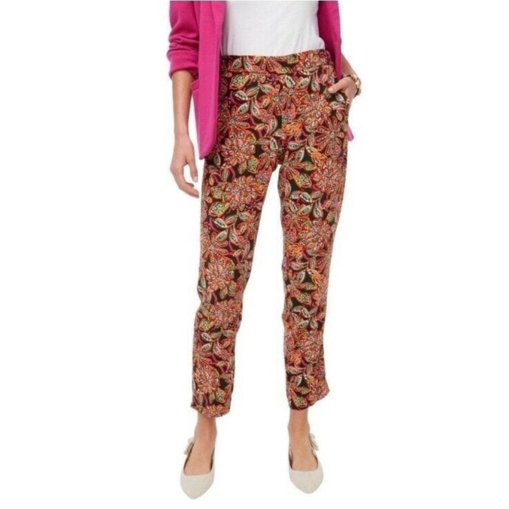 J. Crew Factory -1328 Jamie Pant Boho Tropical Floral Print Multicolor Women's 4